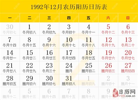 1992年12月10日|万年历1992年12月10日日历查询